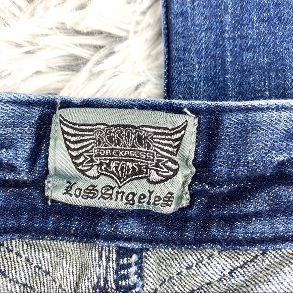 Express ReRock Distressed Bootcut Jeans EUC - Picture 12 of 13